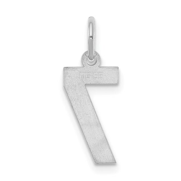 Sterling Silver, Athletic Collection, Small Polished Number 7 Pendant - Picture 3 of 5